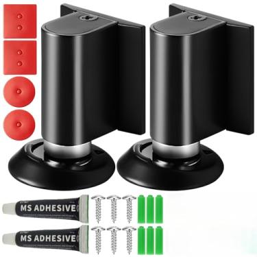 Imagem de Frstem Rolha de cunha de porta, 2 pacotes seguros, silenciosos e simples, inclui kit de parafuso/adesivo, para uso universal no piso e proteção discreta da porta