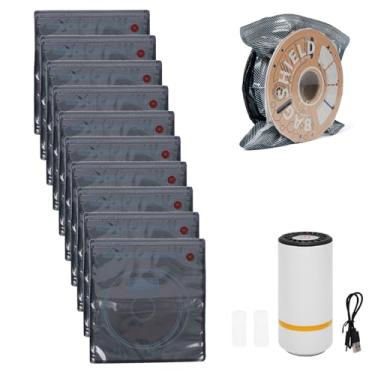 Imagem de Fabater Kit de Armazenamento a Vácuo de Filamento, 10 Unidades de Sacos de Armazenamento a Vácuo de 12,6 X 13,4 Polegadas Com Bomba de Vácuo para Filamentos de 0,5-1 Kg