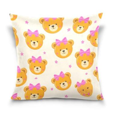 Imagem de Wassud Lindas capas de almofada de urso 50 x 50 cm para sofá, sofá, casa, casa de fazenda, decoração de quarto