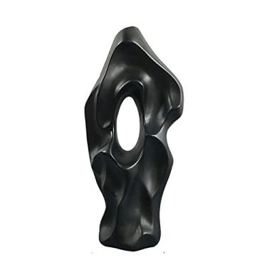 Imagem de YYBOES Vasos para flores, decoração de vaso de chão, vaso de cerâmica alto, decoração de casa moderna, vaso de flores alto torcido para prateleira, decoração de casa, sala de estar, adequado para