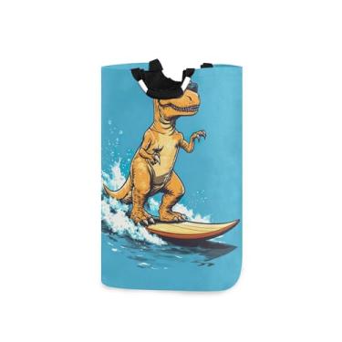 Imagem de xigua Cesto de lavanderia grande de dinossauro com alça, cesto de roupas dobrável, cesta de armazenamento dobrável para organização de brinquedos e roupas no quarto, banheiro e lavanderia