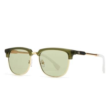 Imagem de HCPIHF Óculos de sol masculinos da moda, tons degradê, uv400, vintage, feminino (C5, verde)