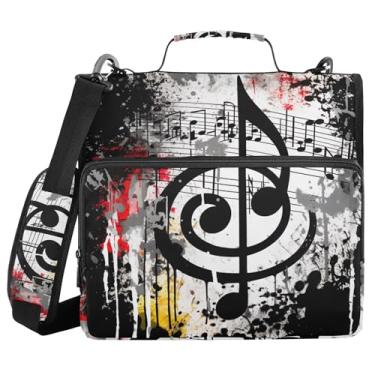 Imagem de xigua Fichário preto com zíper com alça de ombro e alça para facilitar o transporte, fichário de 3 anéis de 3 cm para escola, painel de expansão e arquivo expansível