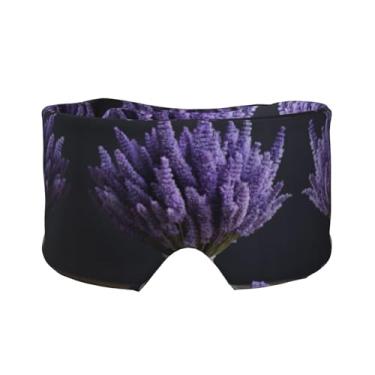 Imagem de Máscara protetora para olhos e orelhas com estampa de buquê de lavanda respirável, ajustável, blecaute, confortável
