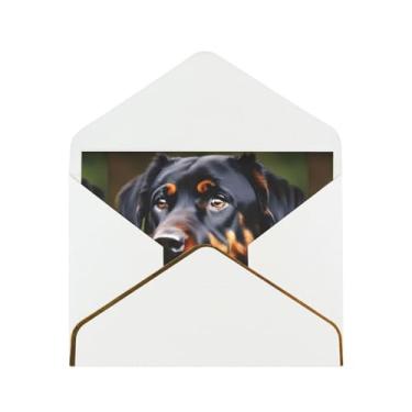 Imagem de SKKNT Cartões de felicitações com estampa rottweiler para todas as ocasiões, convites de festa de aniversário de casamento, 12,7 x 15,2 cm