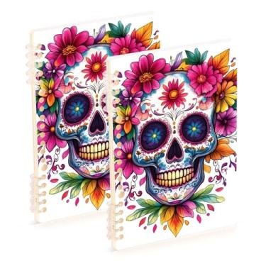 Imagem de Burbuja Cadernos com nome, papel pautado universitário A5 com 60 folhas, fichário para escritório, 2 unidades