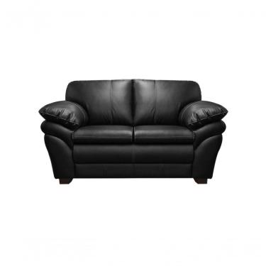 Imagem de Sofá De Couro Gana 2 Lugares Preto Pigmentado - Mempra Design