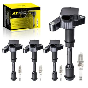 Imagem de ATURMC Conjunto de 4 bobinas de ignição UF735 e velas de ignição de irídio compatíveis com Ford 2014-2020 Fusion 2017 2018 2019 Escape 1.5L L4 OEM substituições #UF-735 DS7Z12029A DS7Z12029B C880