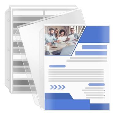 Imagem de Geelin 30 peças de protetores de folha transparentes para 3 fichários 23 x 30 cm de polipropileno transparente espesso, tamanho carta ideal para documentos e fotos, material de escritório