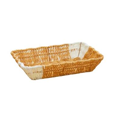 Imagem de Cesto organizador de tecido retangular – 27 cm x 21 x 5 cm – Cestos de armazenamento, caixas de armazenamento para cozinha/banheiro/berçário/prateleiras/roupas