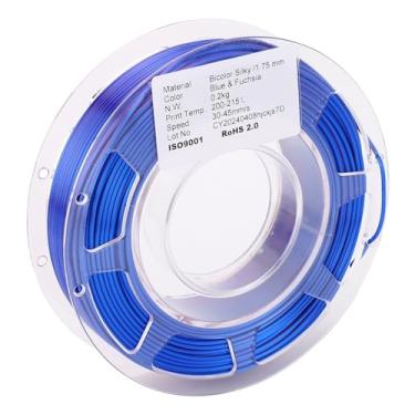 Imagem de Acouto Filamento PLA de Seda de Cor Dupla 0,75 Mm Azul e Vermelho Arroxeado 200g para Impressoras 3D - Acabamento Brilhante, Ampla Temperatura