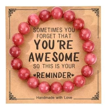 Imagem de Pulseiras de contas presentes para mulheres e homens, pulseira elástica de pedra natural feita à mão, pulseiras de amizade para casais, One Size, Vidro, Sem Pedra Preciosa