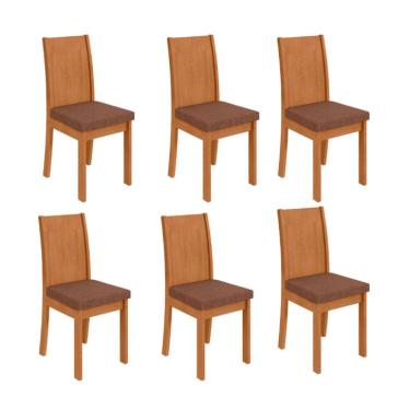 Imagem de Conjunto com 4 Cadeiras Astrid Veludo Creme e Amêndoa