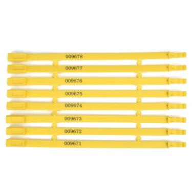 Imagem de Vedações de segurança de porta de reboque de caminhão de plástico, etiquetas de segurança, fechaduras descartáveis numeradas para contêiner de transporte, logística, transporte, pacote de envio