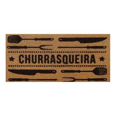 Imagem de Tapete Entrada Porta Casa Apartamento Capacho 40x60 40x75 Home Bem Vindo Diversos Bege Preto Cinza(Churrasqueira Bege 40x75)