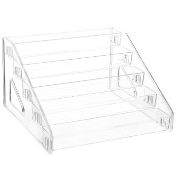 Imagem de Caixa Porta Organizadora com 3/5 Prateleiras esmalte em cosméticos Expositor de Esmaltes Acrílico Transparente organizador de maquiagem(5prateleiras)