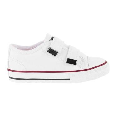 Imagem de Tênis Casual com Tira Colante Infantil Menino Diversão DI0006 Canvas Velcro Branco-Masculino