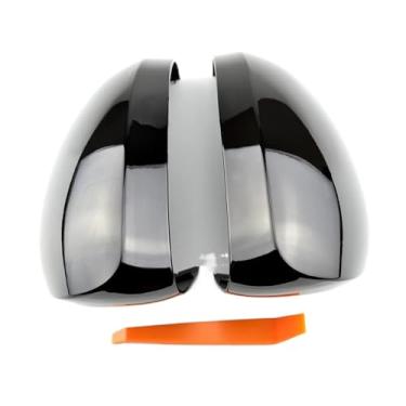 Imagem de Compatível com vw tiguan 2008 2009 2010 2011 2012 2013 2014 2015 auto retrovisor lateral asa espelho capa escudo habitação(Black)