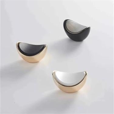 Imagem de Puxadores de porta de armário dourados claros puxadores de gaveta simples para armário de sapatos para armário de vinho 1 peça (preto cinza)