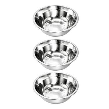 Imagem de Kit 3 Tigela Bacia Bowl De Inox Redonda com Capacidade de 500mL Cozinh