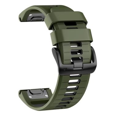 Imagem de KGFCE Pulseira de relógio de 26 mm para Garmin Fenix 7X Pro/Fenix 7X/Fenix 6X Pro/Fenix 6X/Fenix 5X/Fenix 3, substituição de silicone QuickFit de 26 mm para Garmin Descent Mk3i 51mm/Epix Pro