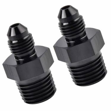 Imagem de FortiyParts Pacote com 2 adaptadores alargadores macho 4AN para 1/10.2 cm NPT – Encaixe preto de alumínio para sistemas de conversão AN para NPT, combustível, óleo, ar, água, hidráulico e pneumático