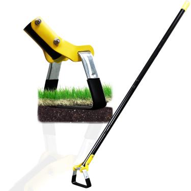 Imagem de Enxada de estribo de ferramentas de jardinagem, enxada de aço resistente, enxadas de jardim de hula ajustáveis para remoção de ervas daninhas alça longa 76-101 cm