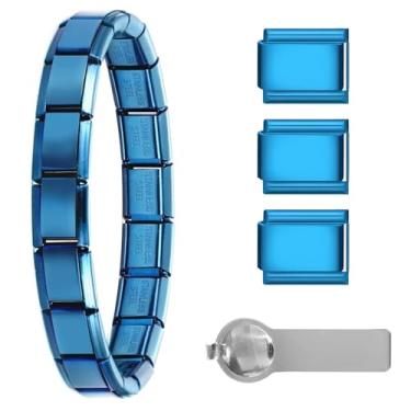 Imagem de papasgix Pulseiras italianas com berloques italianos, pingentes italianos de aço inoxidável de 9 mm, destacáveis, personalizados, Aço inoxidável, Sem Pedra Preciosa