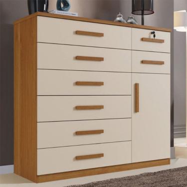 Imagem de Comoda Vitoria 1 Porta e 8 Gavetas Plus com Escala De Brilho em Fosco Benetil