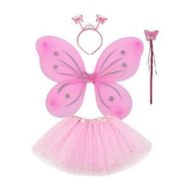 Imagem de Fantasia Borboleta Asa Fada Infantil Festa Carnaval Saia Tule - Sem ma