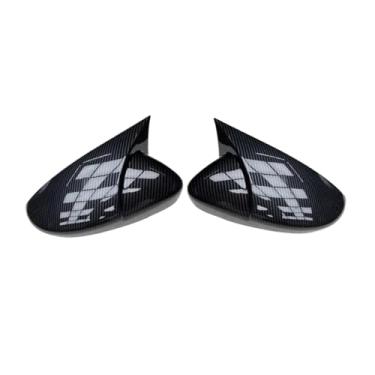 Imagem de 2pcs protetor de capa de espelhos retrovisores de carro compatível com Golf 6 MK6 R VI 2009-2013 preto 5K0857537 acessórios de capa de espelho retrovisor automático(1 set Carbon pattern)