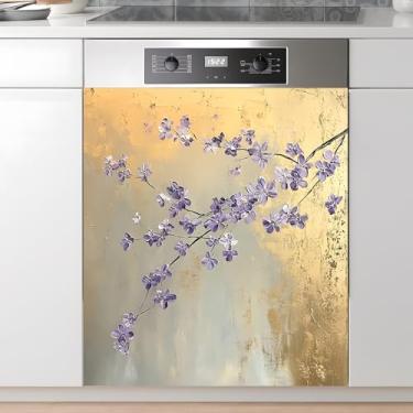 Imagem de AOHMPT Capa do adesivo do ímã da máquina de lavar louça: painel decorativo para decoração de cozinha, 58 cm x 66 cm adesivos de decoração de eletrodomésticos decoração de painel