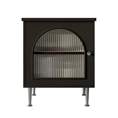 Imagem de Sofá mesa de cabeceira quadrada interna prateleira quarto armário de armazenamento sala de estar mesa de centro armário lateral preto/branco mesa pequena (B)