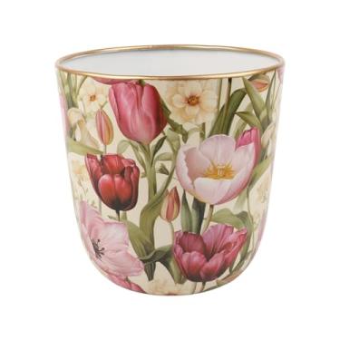Imagem de PHILPETY Vaso de flores chique, elegante, design elegante, lata de leite, acabamento galvanizado, vaso de metal, rústico, primitivo, suporte de flores decorativo para jardim e escritório (grande)