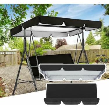 Imagem de Substituição Do Dossel Da Cadeira De Balanço Do Pátio, Cobertura Do Dossel Do Assento Do Balanço Da Varanda De 3 Lugares, Cobertura Superior Da Rede De Jardim À Prova De Rasgos Resistente À Prova De V