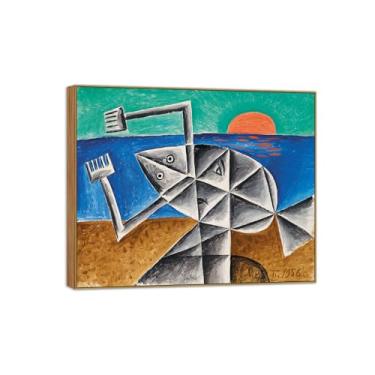 Imagem de Victor Brauner Famosa pintura em tela de arte de parede pronta para pendurar sem título 5 imagens em moldura de madeira para decoração de sala de estar 30 x 35 cm 12 x 13 pol