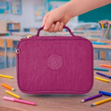 Imagem de Estojo Escolar Bolsinha Com Alça Box Jumbo Porta Lápis Organizador Elá
