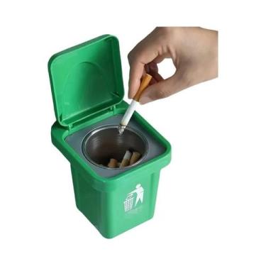 Imagem de Cinzeiro De Parede Contemporâneo Em Aço Inoxidável Com Tampa, À Prova 