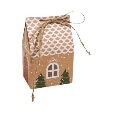 Imagem de Caixas De Lembrancinhas De Natal Em Formato De Casa De Gengibre, Pacot
