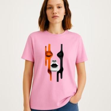 Imagem de Camiseta Feminina Algodão Premium Malha Grossa e Perfumada Academia Caminhada Treino Exercicios-Feminino