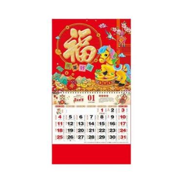 Imagem de Calendário De Parede Lunar Chinês 2026 Do Ano Do Cavalo Com Páginas De