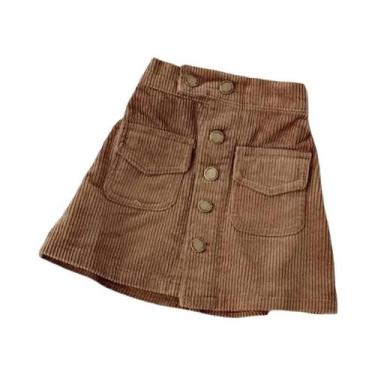 Imagem de Saia Curta De Corduroy Para Meninas, Cor Sólida, Primavera E Outono - 