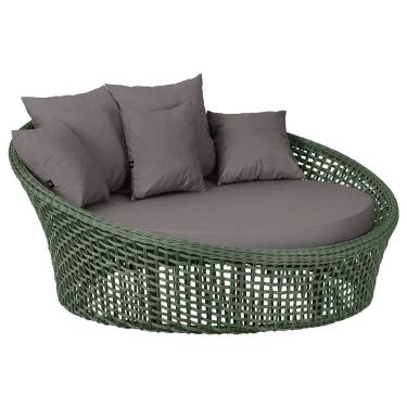 Imagem de Chaise Hungria Pintura Preta Corda Náutica E11 Trama Verde