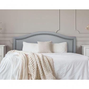 Imagem de Cabeceira Casal Curva Luxo 140x60 Courino Cinza - Tachas Fumê