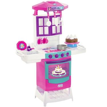 Imagem de Cozinha Meg Doll Eletrônica Armário Fogão Pia Sai Água - Magic Toys