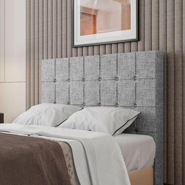 Imagem de Cabeceira Estofada Casal 140 Cm Turmalina Linho Cinza