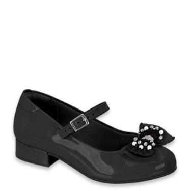 Imagem de Sapato Infantil Feminino Molekinha Laço Conforto 2528.122 - Preto Verniz - 27-Feminino