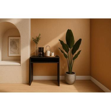 Imagem de Cantinho Do Café Mesa De Apoio Aparador Com Prateleira Recepção Preto