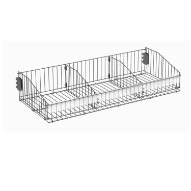 Imagem de Cesto Para Gondola FIT 37x90 cm Duas Divisoria Preto