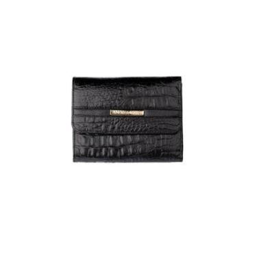 Imagem de Carteira feminina pequena de couro croco Jade-Feminino